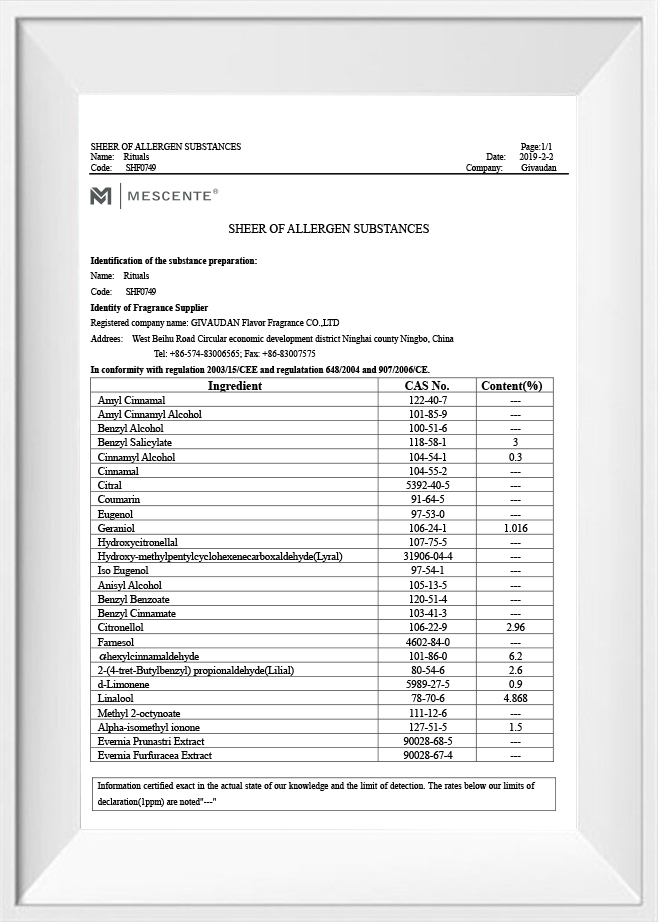 Allergens information