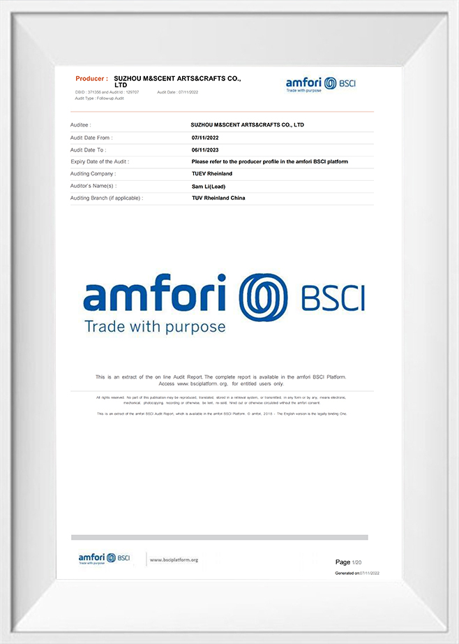 M&Scent BSCI summary audit report
