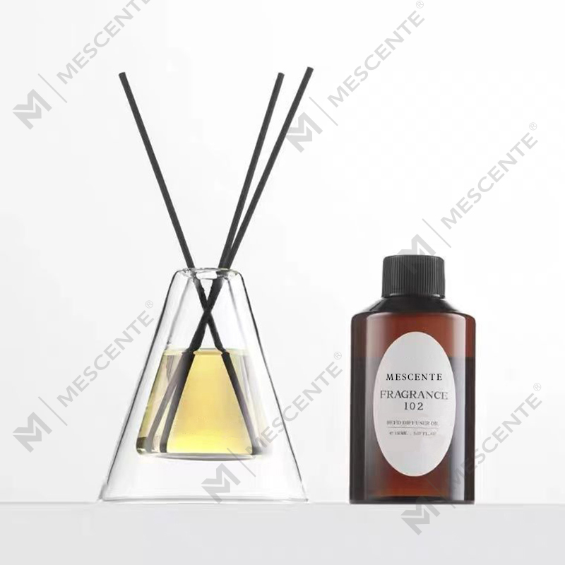 Large Hex Essenza Unique Glass Bottle White Frosted Extra Air Aroma Reed Diffuser Home Fragrance, Reed Diffusers Christmas