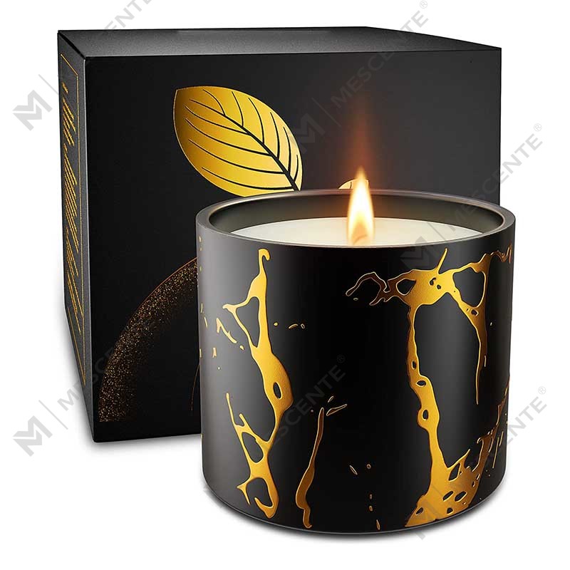 Luxury Big Size Custom Personalized Ceramic Home Decor Cereal Gold Candle Jar Handmade Soy Wax Scented Candles Gifts Set