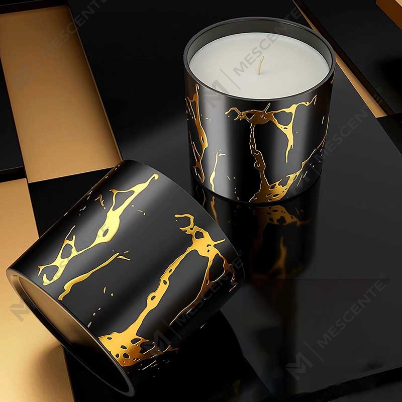 Luxury Big Size Custom Personalized Ceramic Home Decor Cereal Gold Candle Jar Handmade Soy Wax Scented Candles Gifts Set
