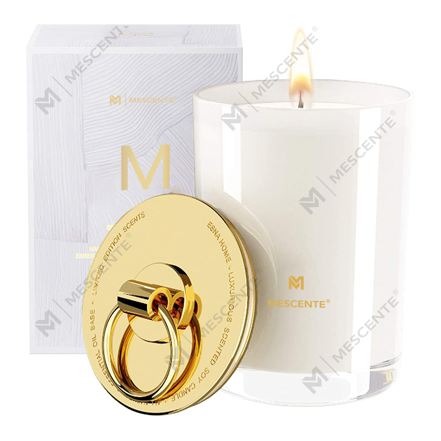 M&Scent Luxury White Soy Wax Logo Personalised Wedding Scented Candles, Custom Camp Candle