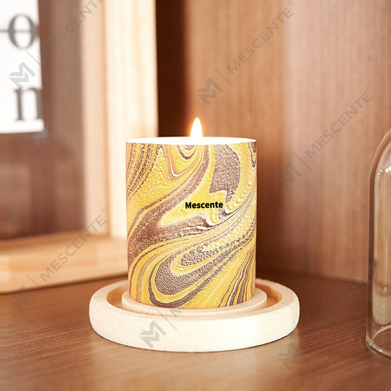 M&Scent Wholesale Cheap Customized Luxury Private Label Pillar Scented Soy Wax Wood Wick Aroma Candle
