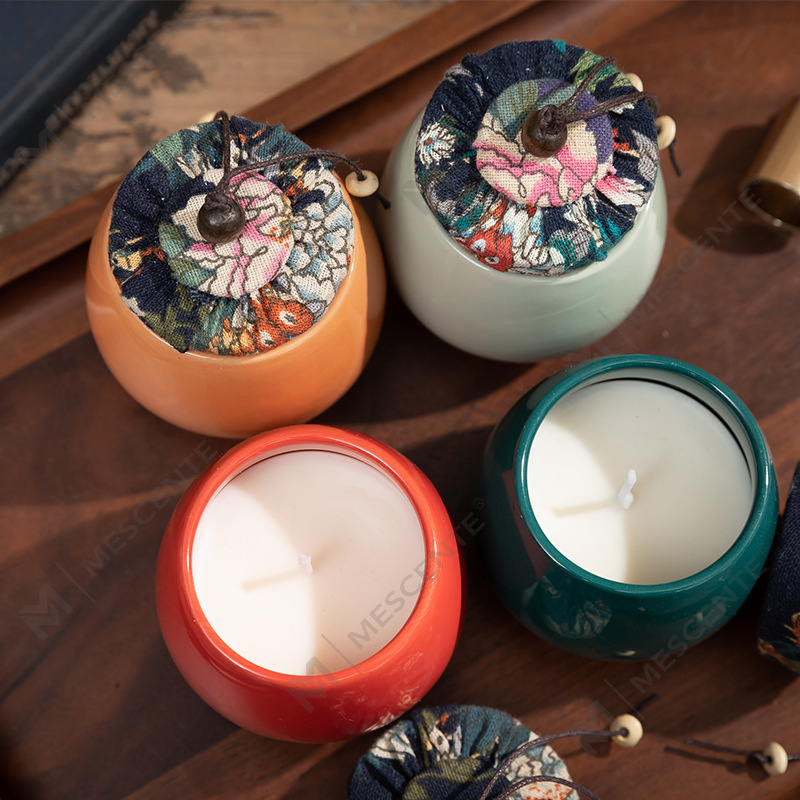 M&Scent Luxury Decoration Bulk Order Ceramic Pillar Aromatherapy Paraffin Candle