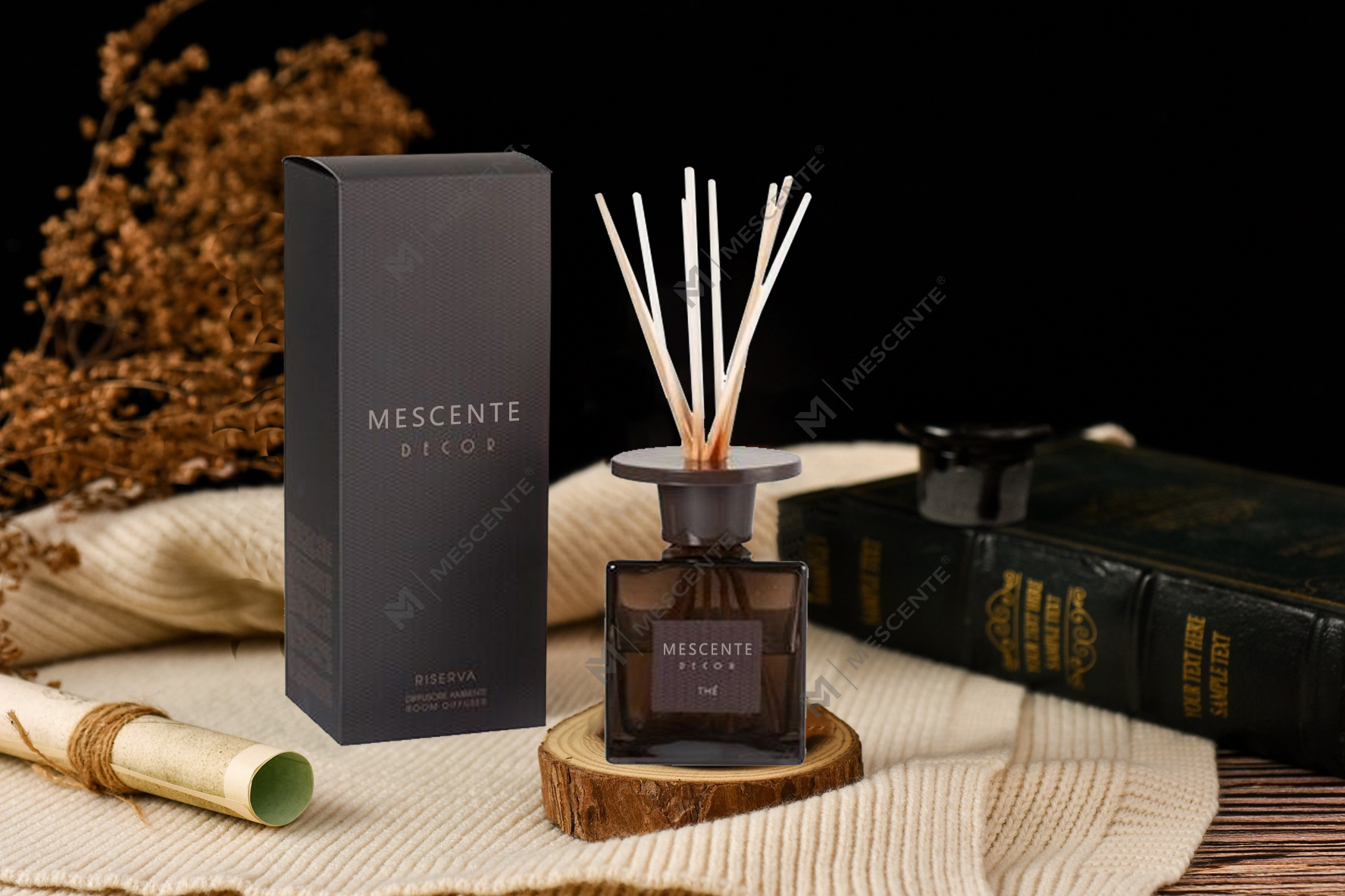 Mescente 2pk 120ml white dandelion reed diffuser set, private label reed diffuser sets