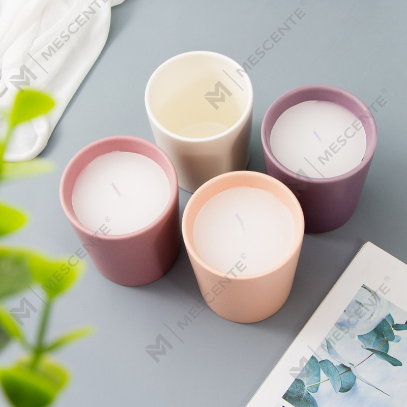 Luxury Customised Ceramic Jars Private Label Citta Labeled Scented Soy Wax Candles With Dried Flowers