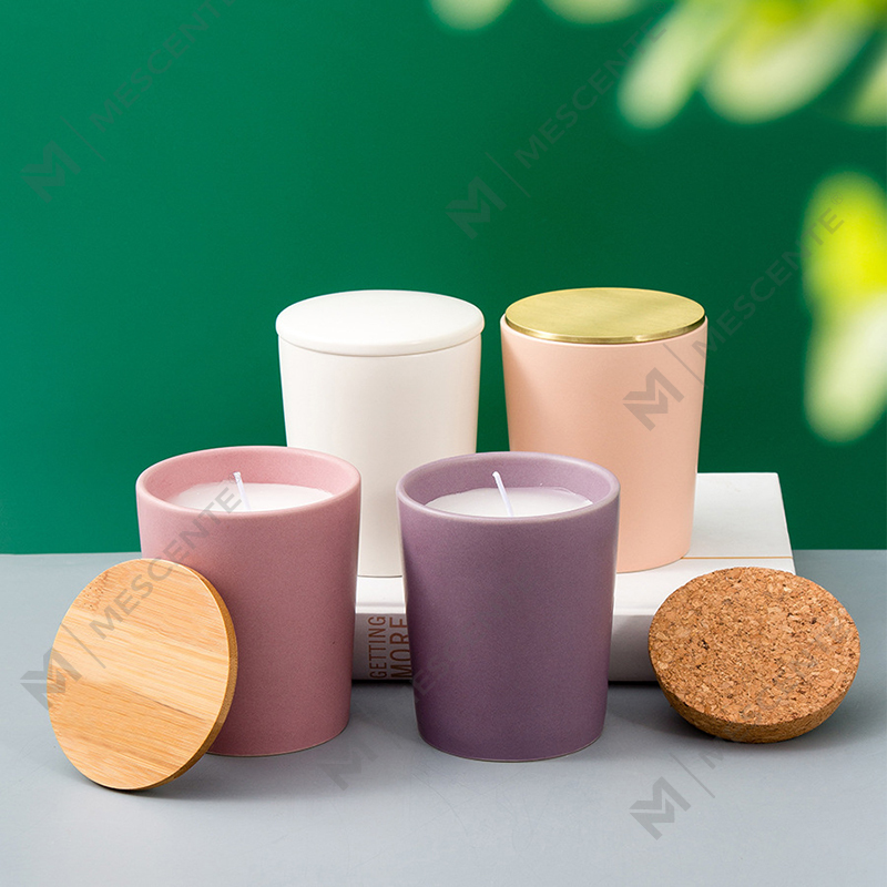 Luxury Customised Ceramic Jars Private Label Citta Labeled Scented Soy Wax Candles With Dried Flowers