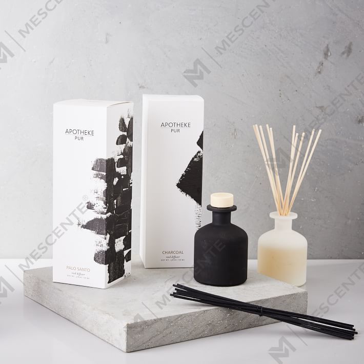 Mescente Luxury 180ml Customised Glass Bottle Essential Oil Reed Diffuser For Hotels
