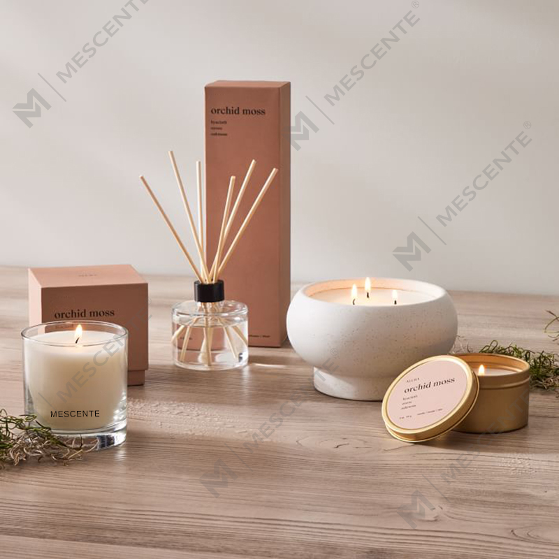 Customize Christmas White Barn Dry Flower Cake Scented Candle Set With Lid