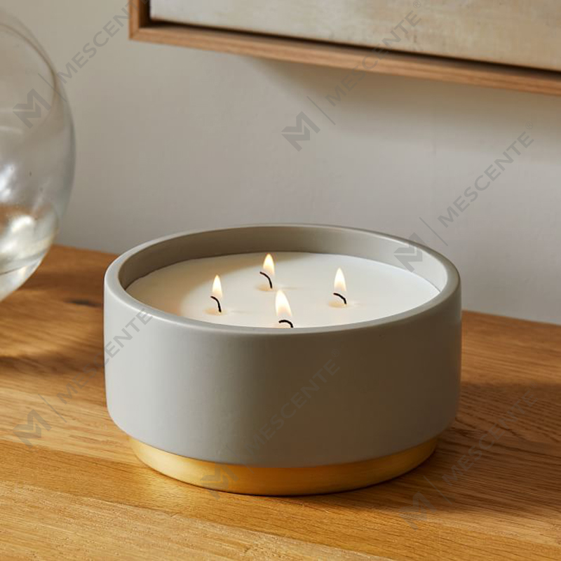 Private Label Scented Candles Home Decoration, Handmade 4 Wick Scented Candle With Crystals