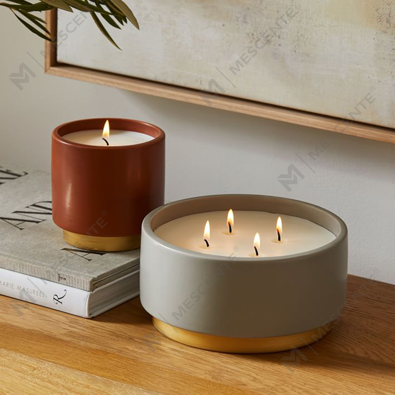 Private Label Scented Candles Home Decoration, Handmade 4 Wick Scented Candle With Crystals