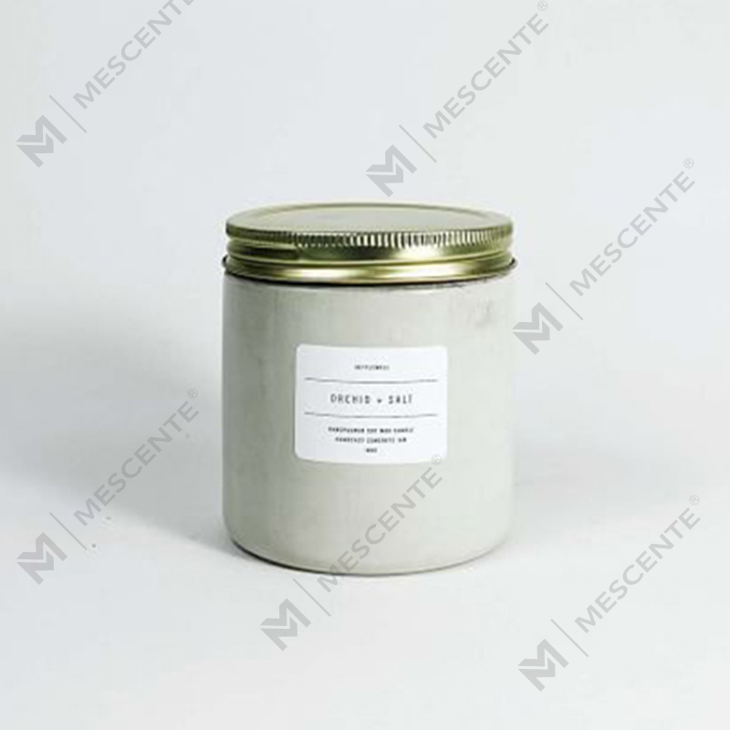 White Custom Concrete Jar Scented Candle with Lid