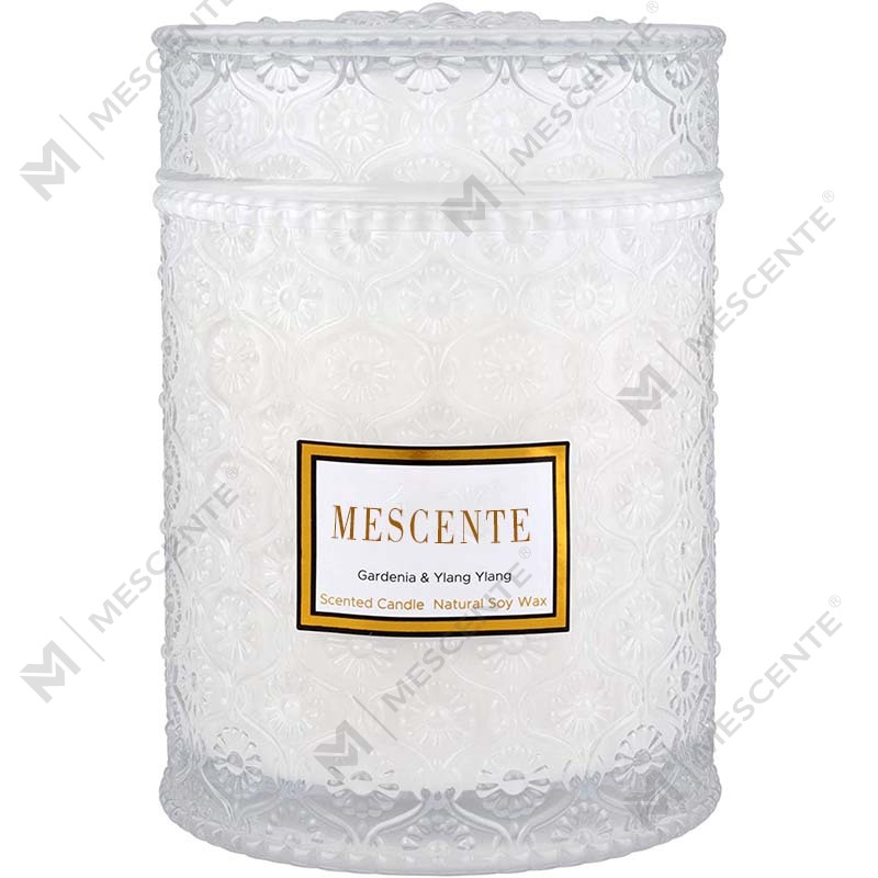Homemade Eucalyptus Spear Mint Soy Wax Dried Flower Scent Spa Candle