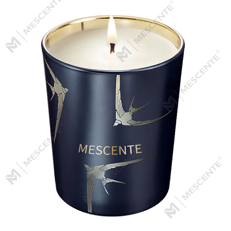 M&Scent Handmade Luxury Glass Holder Pillar Vanilla Scented Candle With Crystals