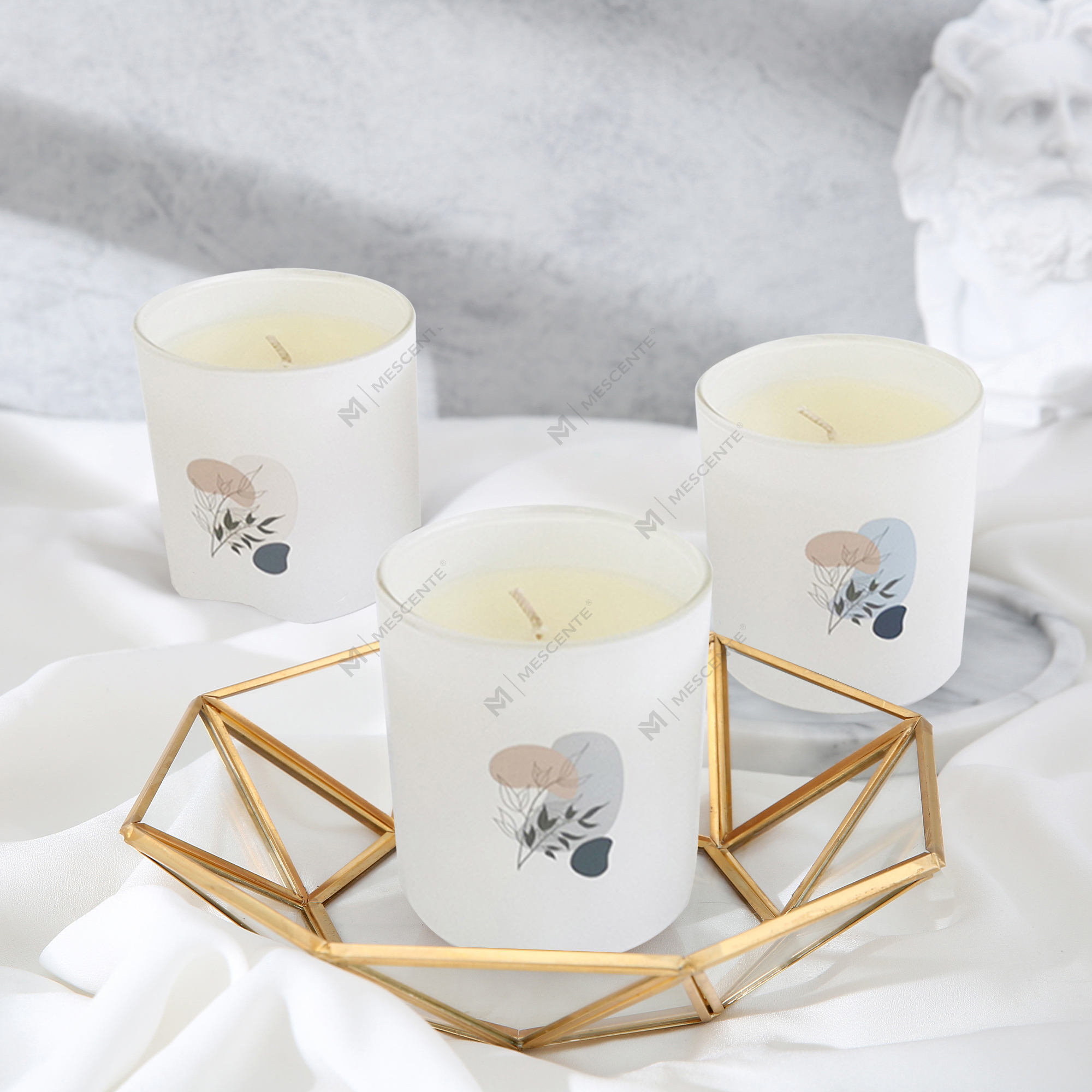 M&Scent Multiple 100% Natural Aroma Scented Soy Candles in Glass Jar With Lid